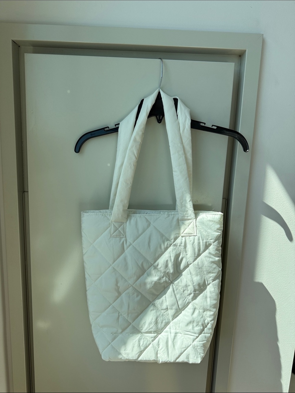 White Quilted Tote Bag